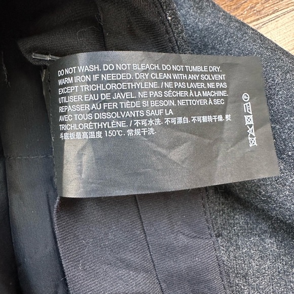 Theory Double Pleat Pant Sleek Virgin Wool Flannel Charcoal Gray Size 4 Wide Leg - Picture 5 of 11